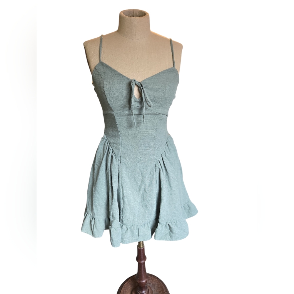 Francesca's Sage Green Dress Size Smalladjustable straps, zip back new with tag